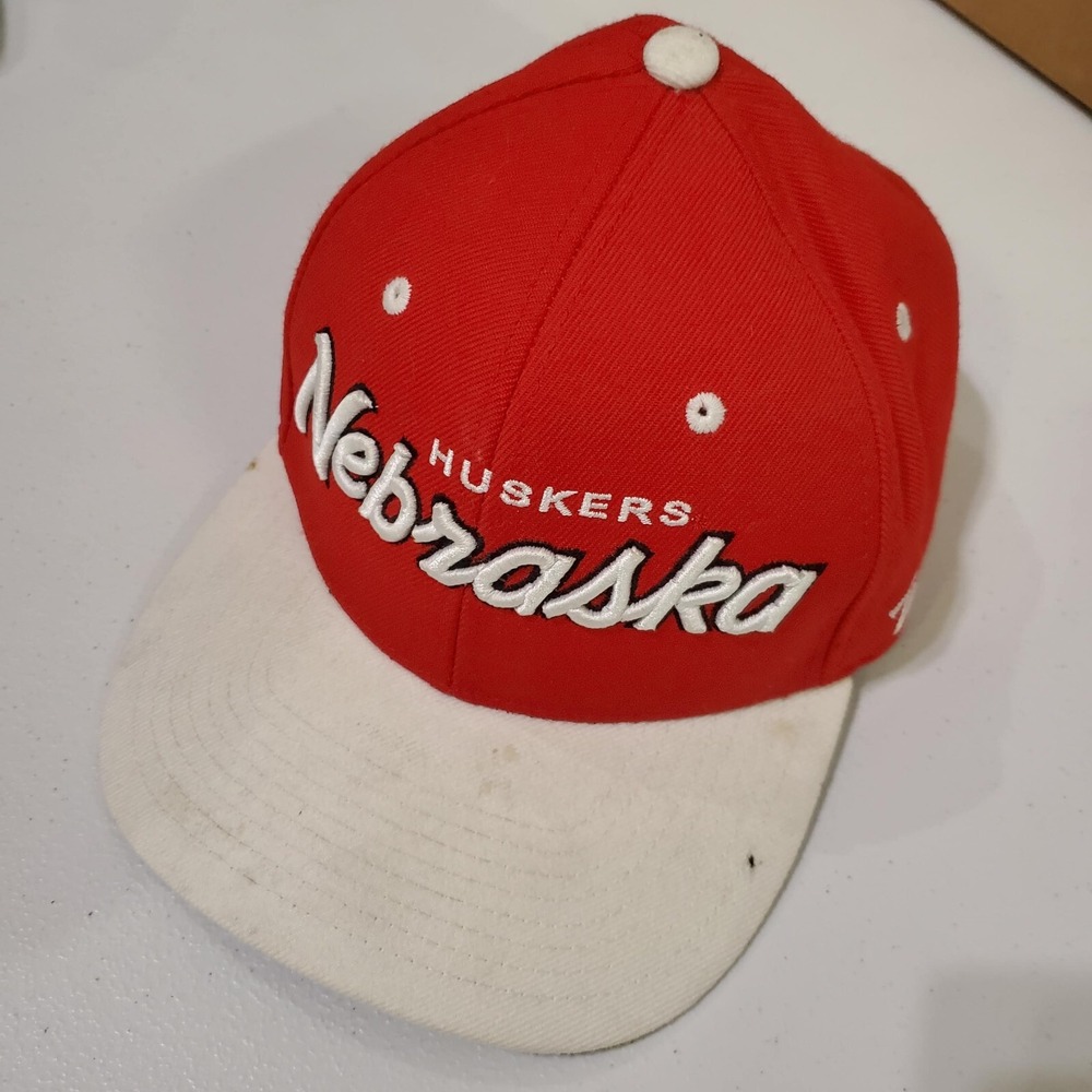 Nebraska Cornhuskers Men Hat One Size Red Colorblock Snapback Wool Blend READ